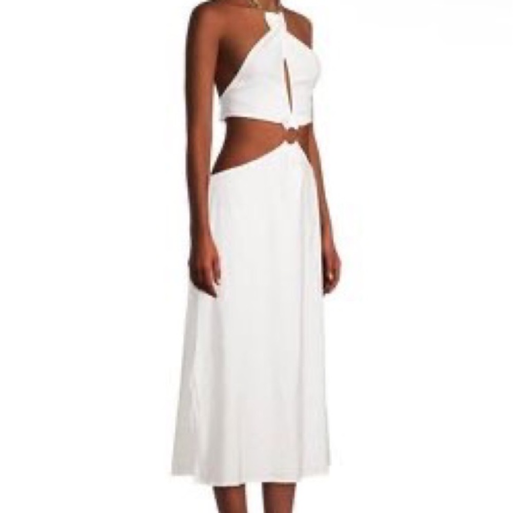 Shell Chain Halter Midi Dress WEWOREWHAT